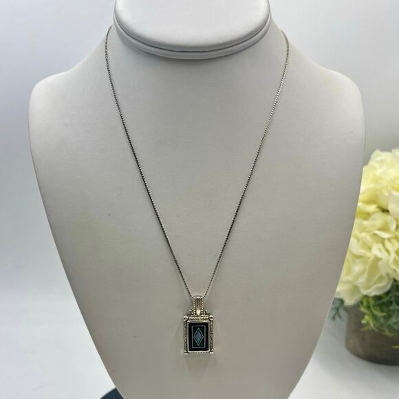Whitney Kelly Onyx Malachite Opal Turquoise Sterling Silver Pendant Necklace - Picture 1 of 9
